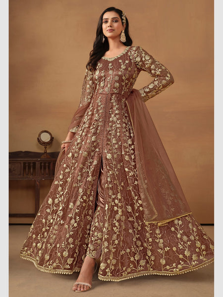 Net Salwar Kameez - Net & Satin - Anarkali