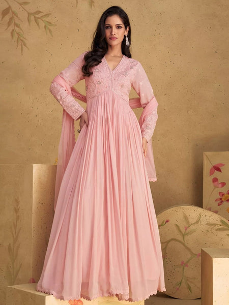 Party Indian Dress - Silk Georgette - Anarkali Dress