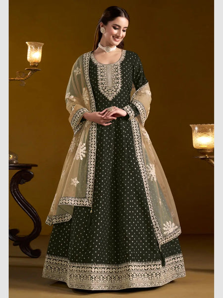  Salwar Kameez - Chanderi Silk - Anarkali