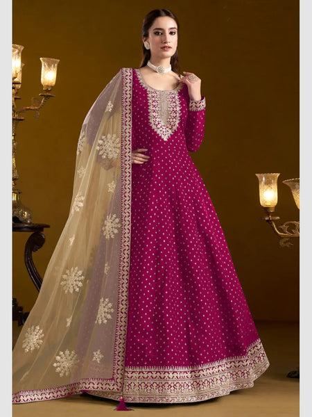  Salwar Kameez - Chanderi Silk - Anarkali