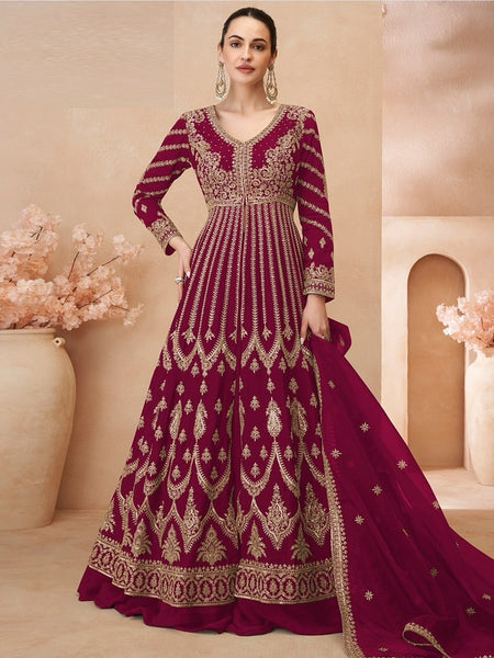 Anarkali Dress - Chinon Silk- Anarkali Dress