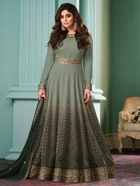 Silk Indian Dress - Real Georgette - Anarkali Dress