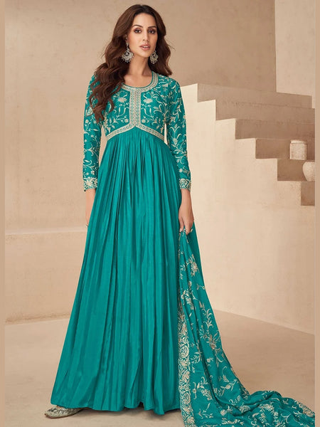 Anarkali Dress - Chinnon Silk - Anarkali Dress