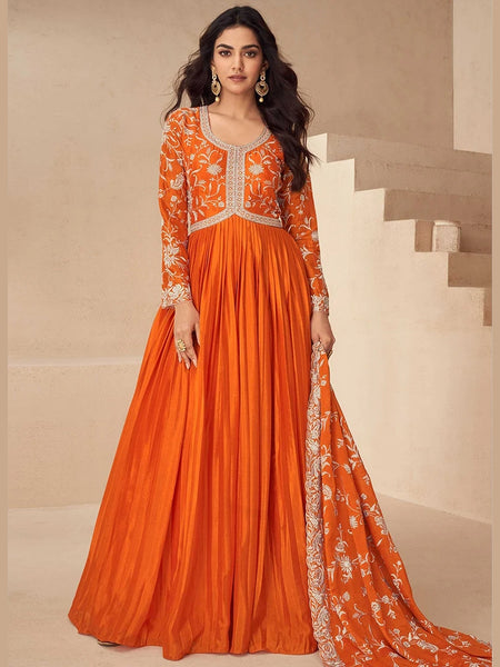 Anarkali Dress - Chinnon Silk - Anarkali Dress