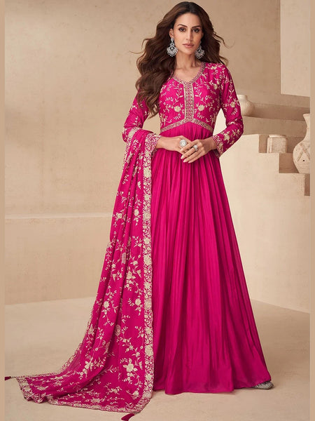 Anarkali Dress - Chinnon Silk - Anarkali Dress
