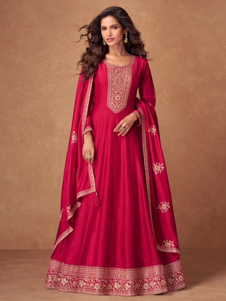 Red Indian Dress - Premium Silk - Anarkali Dress