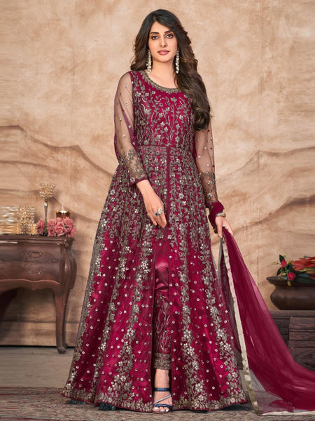 Anarkali Dress - Net Satin - Anarkali