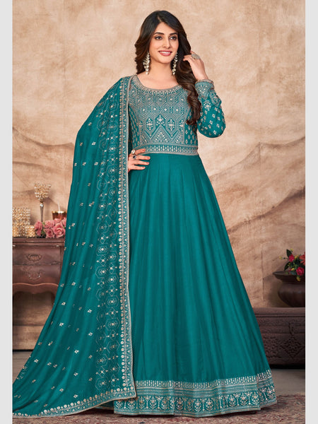 Salwar Kameez - Art Silk Embroidery - Anarkali