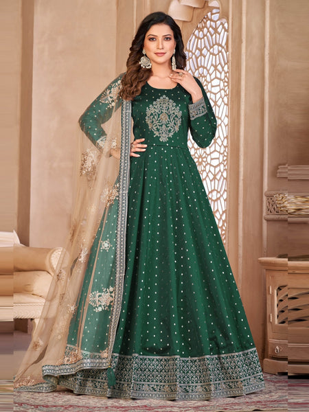  Salwar Kameez - Art Silk Embroidery - Anarkali