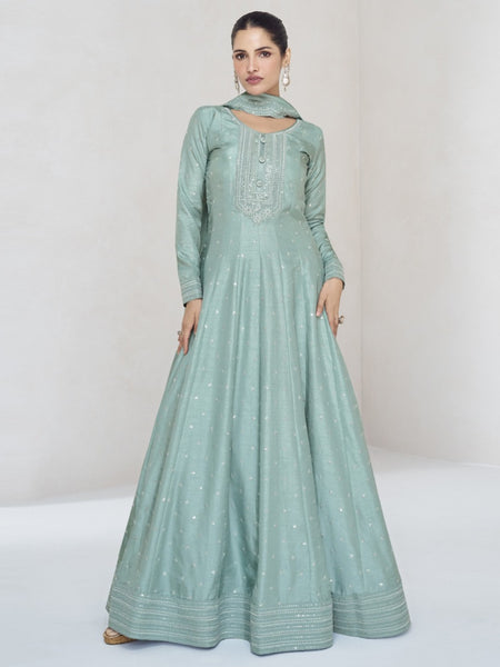  Indian Dress - Art Silk Sequins - Anarkali Dress