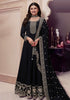 Black Indian Dress - Black Chinon Intricate Threadwork - Anarkali Dress
