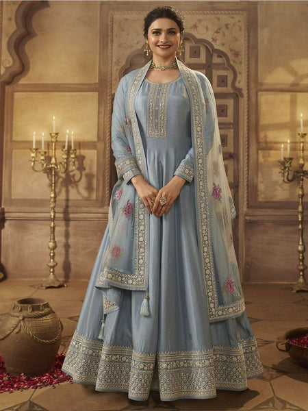  Salwar Kameez - Embroidered Art Silk - Anarkali