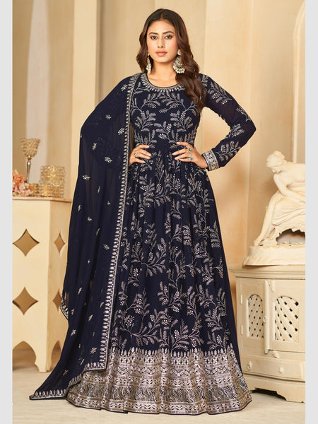 Net Salwar Kameez - Faux Georgette - Anarkali