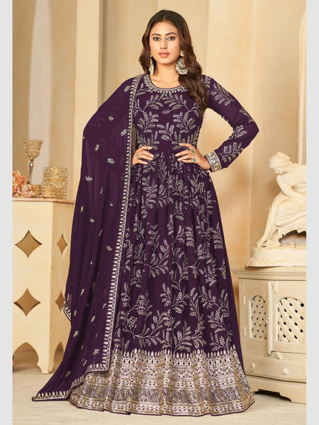 Net Salwar Kameez - Faux Georgette - Anarkali