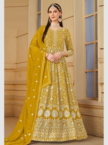 Net Salwar Kameez - Faux Georgette - Anarkali