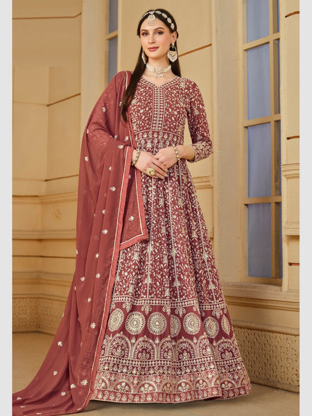 Net Salwar Kameez - Faux Georgette - Anarkali
