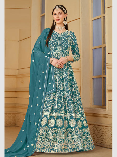 Net Salwar Kameez - Faux Georgette - Anarkali