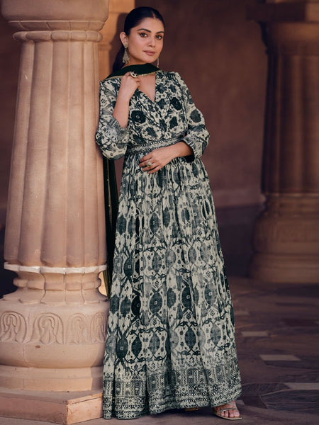  Indian Dress - Georgette & Net - Anarkali