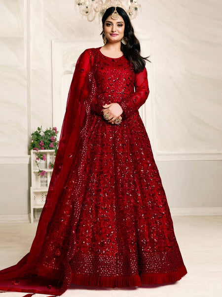 Anarkali Dress - Net Sequence - Anarkali Dress