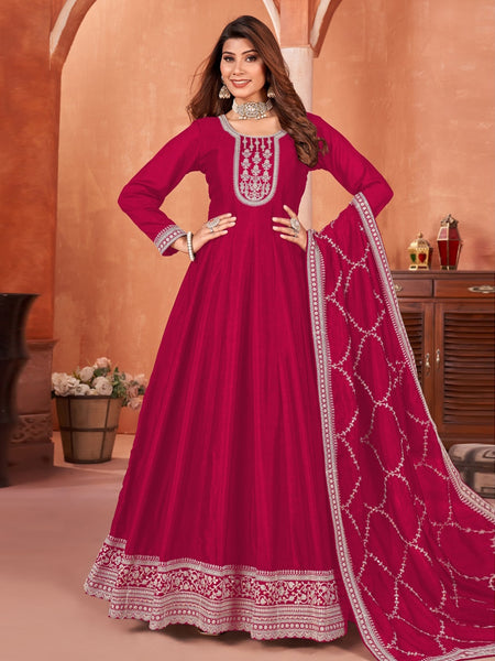 Anarkali Dress - Art Silk - Anarkali Dress