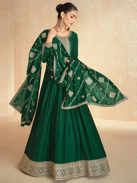 Salwar Kameez - Art Silk Sequins - Anarkali Dress