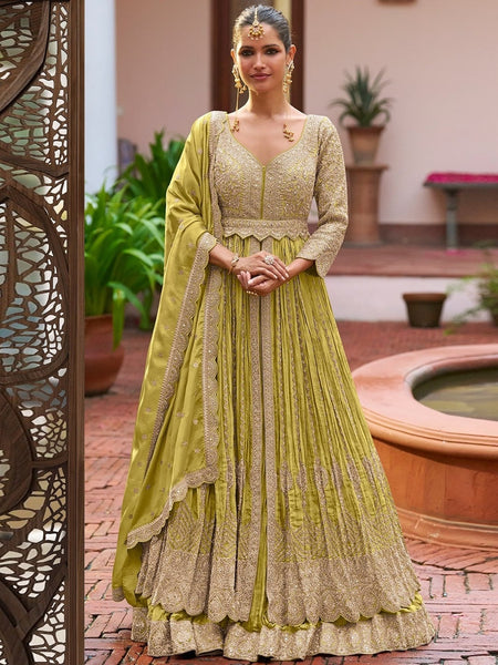 Party Salwar Kameez - Real Chinon - Anarkali