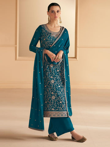  Indian Dress - Silk Satin Embroidery