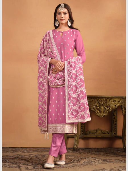 Straight Indian Dress - Georgette Embroidery