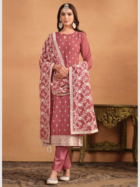 Straight Indian Dress - Georgette Embroidery