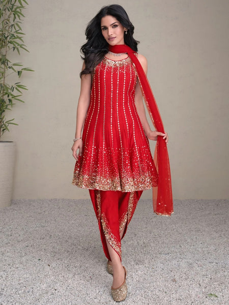 Party Salwar Kameez - Silk Net Embroidery