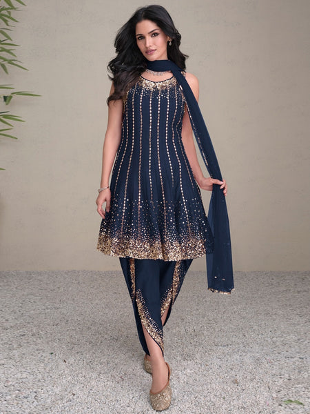 Party Salwar Kameez - Silk Net Embroidery