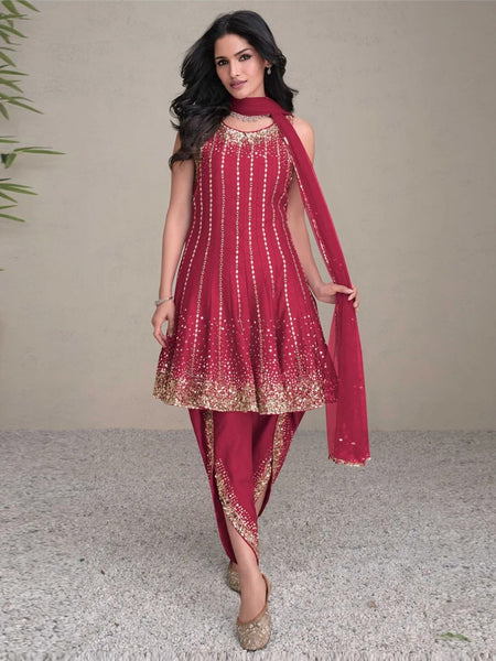 Party Salwar Kameez - Silk Net Embroidery