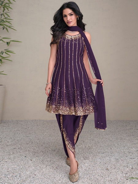 Party Salwar Kameez - Silk Net Embroidery