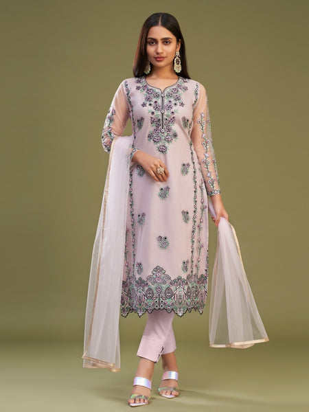  Salwar Kameez - Net & Silk Embroidery