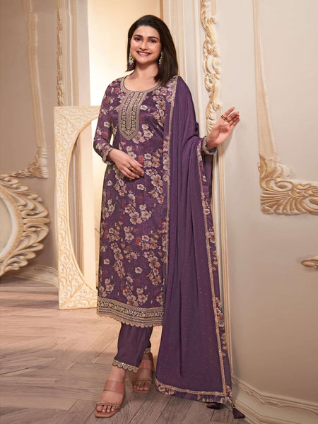 Casual Indian Dress - Chinon Embroidered