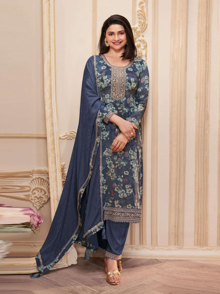 Casual Indian Dress - Chinon Embroidered