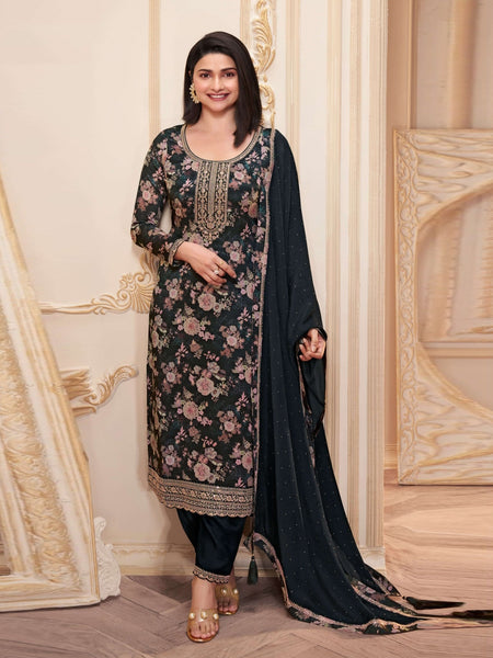 Casual Indian Dress - Chinon Embroidered
