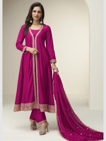 Party Salwar Kameez - Premium Silk Embroidery