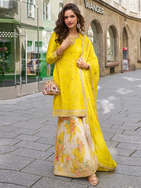 Churidar Indian Dress - Real Chinon Embroidery