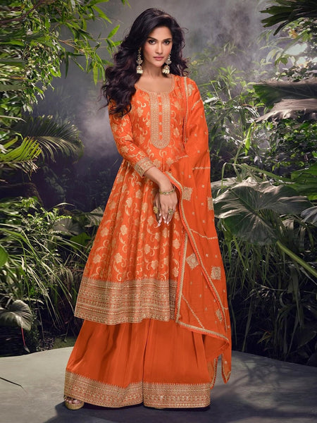 Party Salwar Kameez - Viscose Jacquard Silk
