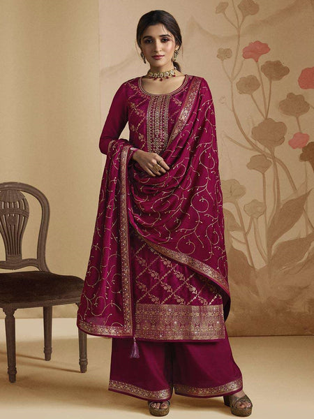  Salwar Kameez - Embroidered Zari on Jacquard