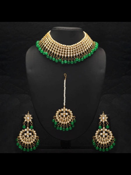 Necklace Indian Jewelry - Kundan Necklace with Tikka