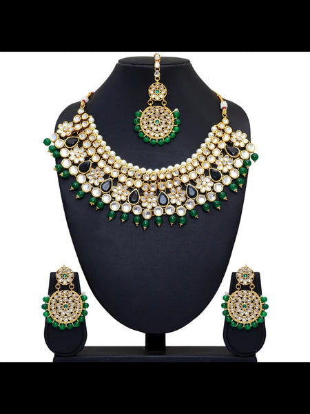 Necklace Indian Jewelry - Kundan Necklace with Tikka
