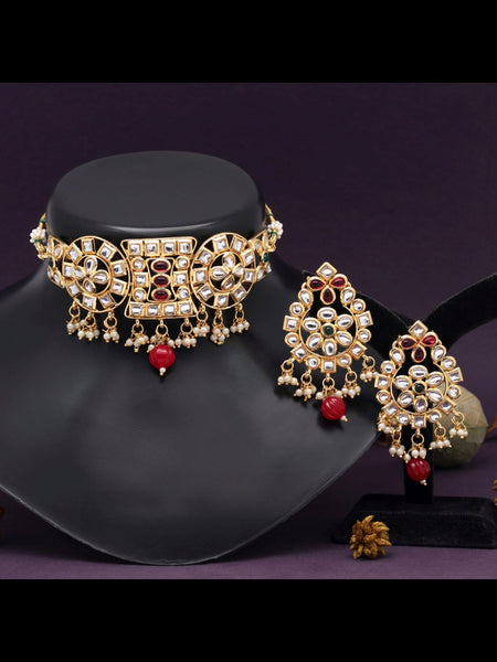 Necklace Indian Jewelry - Kundan & Pearl Necklace