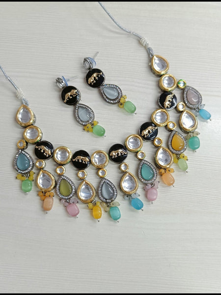 Zirconia Indian Jewelry - Zirconia Necklace & Earrings