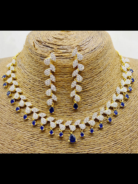 Zirconia Indian Jewelry - Zirconia Necklace & Earrings