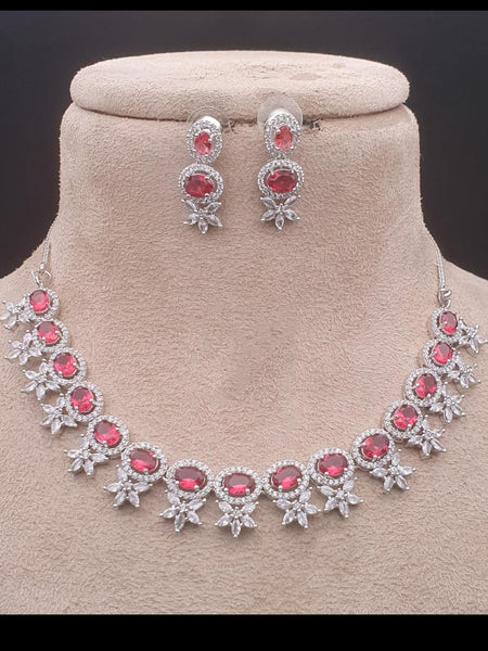 Necklace Indian Jewelry - Zirconia Necklace & Earrings
