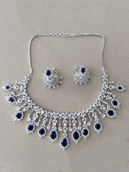  Indian Jewelry - Zirconia Necklace & Earrings