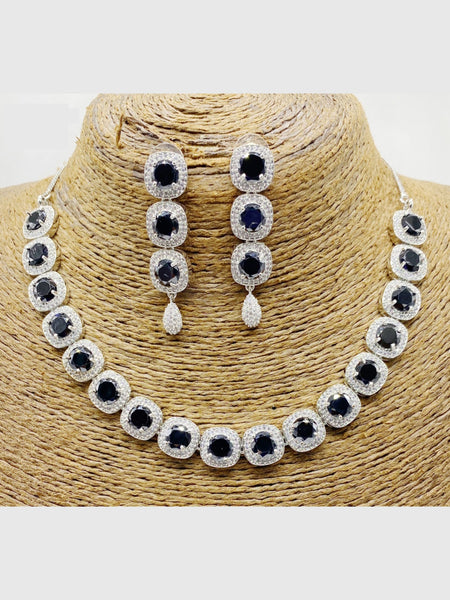 Zirconia Indian Jewelry - Zirconia Necklace & Earrings