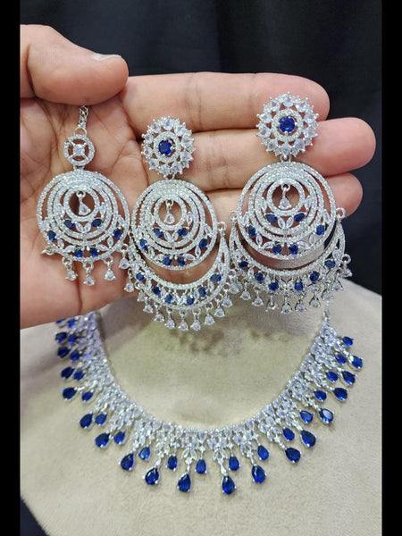  Indian Jewelry - Zirconia Necklace & Earrings